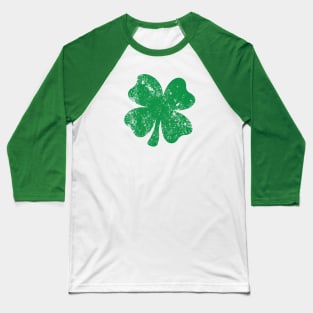 Green Four Leaf Clover DISTRESSED Baseball T-Shirt